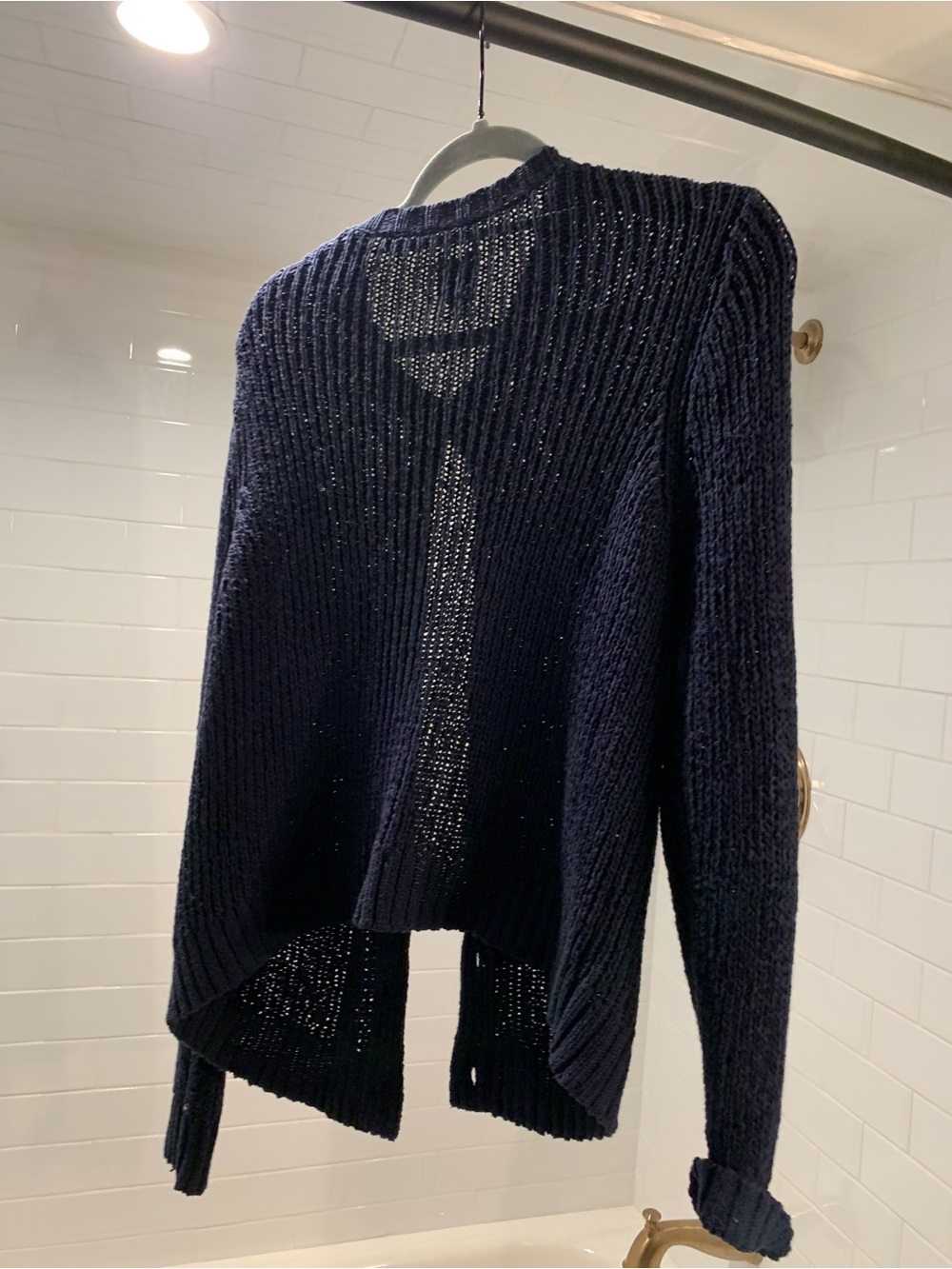 NIC+ZOE Dark Navy Button-Front Ribbed Cardigan - Picture 5 of 5